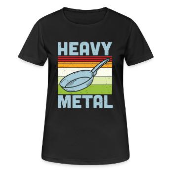Cooking Quote Heavy Metal Iron Frying Pan Cook - Women's Breathable T-Shirt - black - Front - AI Model Female 172 light (172cm)