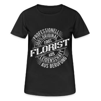 Florist - Frauen T-Shirt atmungsaktiv - Schwarz - Vorne - AI Model Female 172 light (172cm)
