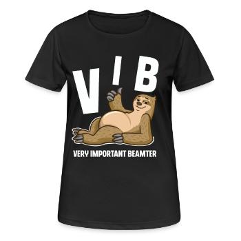 Beamter - Frauen T-Shirt atmungsaktiv - Schwarz - Vorne - AI Model Female 172 light (172cm)