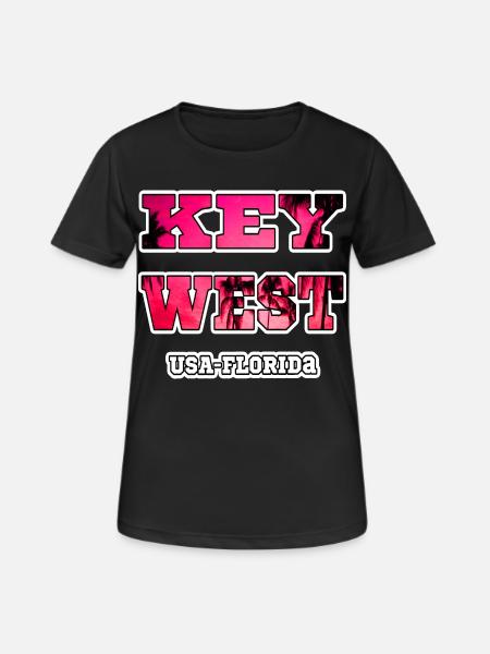 Key West Florida Palmen Urlaub souvenir Erinnerung - Frauen T-Shirt atmungsaktiv - Schwarz