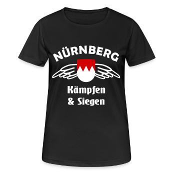 Nürnberg Fans - Frauen T-Shirt atmungsaktiv - Schwarz - Vorne - AI Model Female 172 light (172cm)