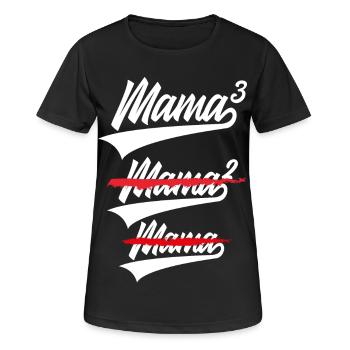MAMA HIGH 3 KIDS TRIPLETS - Women's Breathable T-Shirt - black - Front - AI Model Female 172 light (172cm)