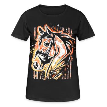 Cheval - Tête de cheval colorée - Équitation - Cavalier - Cheval - T-shirt respirant Femme - noir - Devant - AI Model Female 172 light (172cm)