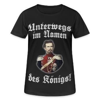 Unterwegs im Namen des Königs! - Frauen T-Shirt atmungsaktiv - Schwarz - Vorne - AI Model Female 172 light (172cm)