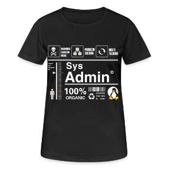 Sys Admin Penguin Ordinateur Nerd pc Platine cpu inh - T-shirt respirant Femme - noir - Devant - AI Model Female 172 light (172cm)