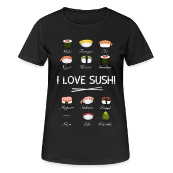 sushi kit love sushi essi sticks vue d’ensemble japon - T-shirt respirant Femme - noir - Devant - AI Model Female 172 light (172cm)