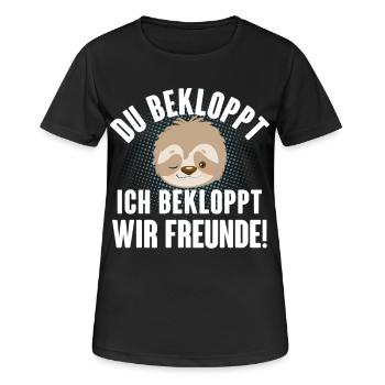 Faultier Bekloppt Freunde - Frauen T-Shirt atmungsaktiv - Schwarz - Vorne - AI Model Female 172 light (172cm)