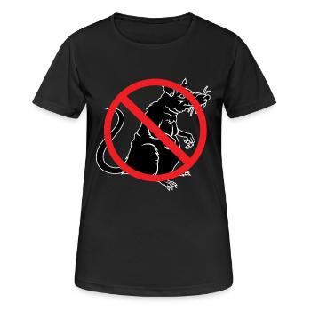 No Rats Union Anti Rats - Frauen T-Shirt atmungsaktiv - Schwarz - Vorne - AI Model Female 172 light (172cm)