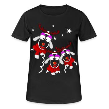 Reindeer Ladies Noël - T-shirt respirant Femme - noir - Devant - AI Model Female 172 light (172cm)