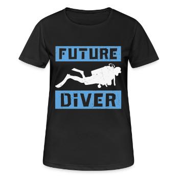 Citation plongée sous-marine Conception de plongée sous-marine Future Dive - T-shirt respirant Femme - noir - Devant - AI Model Female 172 light (172cm)