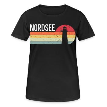 Nordsee - Frauen T-Shirt atmungsaktiv - Schwarz - Vorne - AI Model Female 172 light (172cm)