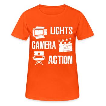 Filmmaker - Women's Breathable T-Shirt - neon orange - Front - AI Model Female 172 dark (172cm)