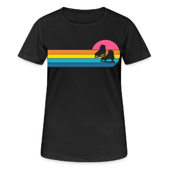 Schlittschuh - Frauen T-Shirt atmungsaktiv - Schwarz - Vorne - AI Model Female 172 light (172cm)