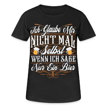 Lustiger Bier Spruch - Frauen T-Shirt atmungsaktiv - Schwarz - Vorne - AI Model Female 172 light (172cm)