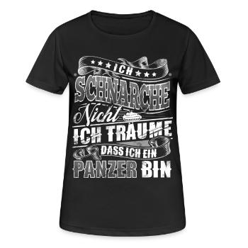 Panzer - Frauen T-Shirt atmungsaktiv - Schwarz - Vorne - AI Model Female 172 light (172cm)
