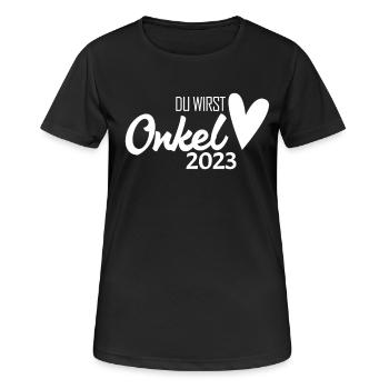 Onkel 2023 - Onkel werden - Frauen T-Shirt atmungsaktiv - Schwarz - Vorne - AI Model Female 172 light (172cm)