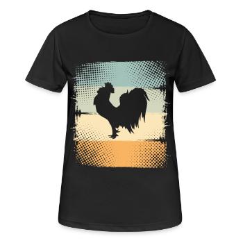 Hahn - Frauen T-Shirt atmungsaktiv - Schwarz - Vorne - AI Model Female 172 light (172cm)