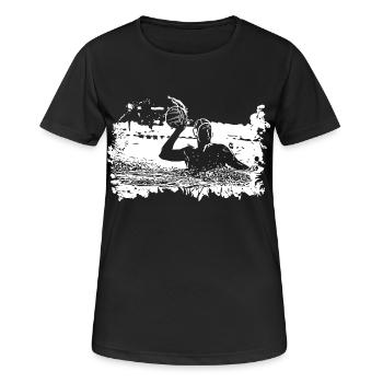Water-polo, water-polo - T-shirt respirant Femme - noir - Devant - AI Model Female 172 light (172cm)