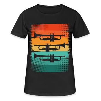 Trompette - T-shirt respirant Femme - noir - Devant - AI Model Female 172 light (172cm)