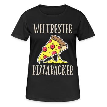 Weltbester Pizzabäcker - Frauen T-Shirt atmungsaktiv - Schwarz - Vorne - AI Model Female 172 light (172cm)
