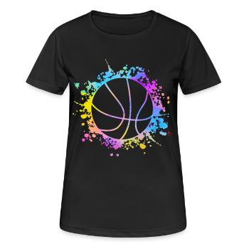 Basketball Paint Splatters colorful - Women's Breathable T-Shirt - black - Front - AI Model Female 172 light (172cm)