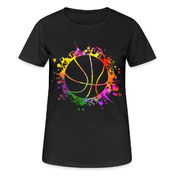 Basketball Paint Splatters colorful - Women's Breathable T-Shirt - black - Front - AI Model Female 172 light (172cm)