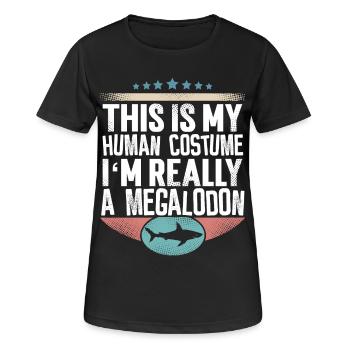Megalodon Riesen Hai - Frauen T-Shirt atmungsaktiv - Schwarz - Vorne - AI Model Female 172 light (172cm)