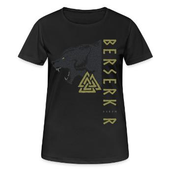 Paganisme nordique Viking Berserkir Ours Wotan Nœud - T-shirt respirant Femme - noir - Devant - AI Model Female 172 light (172cm)