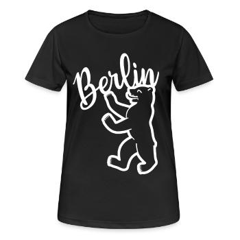 Ours de Berlin - T-shirt respirant Femme - noir - Devant - AI Model Female 172 light (172cm)