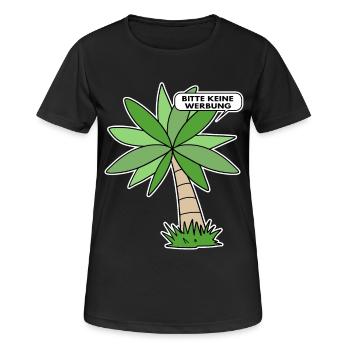 Bitte keine Werbung - Frauen T-Shirt atmungsaktiv - Schwarz - Vorne - AI Model Female 172 light (172cm)
