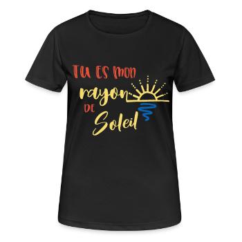 tu es mon rayon de soleil - T-shirt respirant Femme - noir - Devant - AI Model Female 172 light (172cm)