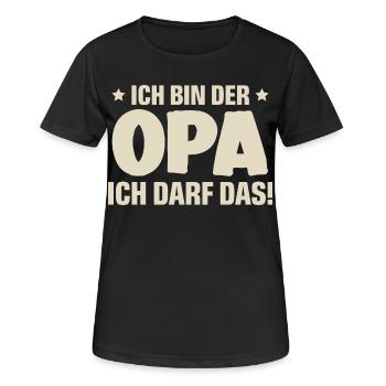 Opa - Frauen T-Shirt atmungsaktiv - Schwarz - Vorne - AI Model Female 172 light (172cm)