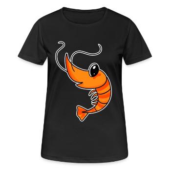 Crevettes crevettes - T-shirt respirant Femme - noir - Devant - AI Model Female 172 light (172cm)