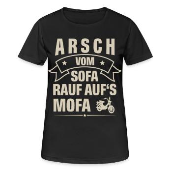 Mofa Mofafahrer - Frauen T-Shirt atmungsaktiv - Schwarz - Vorne - AI Model Female 172 light (172cm)