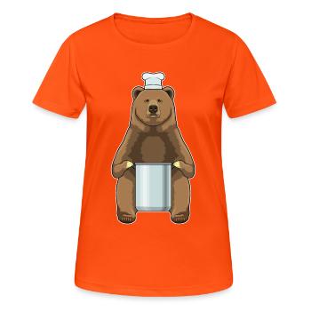 Bär Koch Kochtopf Kochen - Frauen T-Shirt atmungsaktiv - Neonorange - Vorne - AI Model Female 172 dark (172cm)