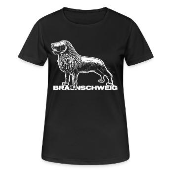 Brunswick Lion T-Shirt Autocollant Idée Cadeau - T-shirt respirant Femme - noir - Devant - AI Model Female 172 light (172cm)