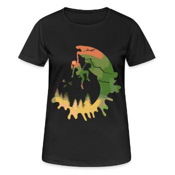 Kletterin Aquarell Wald Geschenk für Frauen - Frauen T-Shirt atmungsaktiv - Schwarz - Vorne - AI Model Female 172 light (172cm)