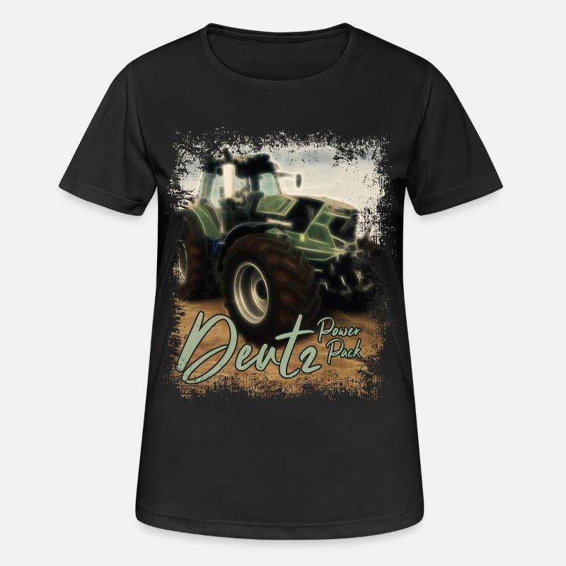 Deutz Traktor Kraftpaket - Traktor Power Pack - Frauen T-Shirt atmungsaktiv - Schwarz