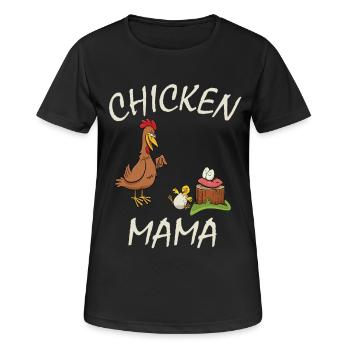 Chicken Mama - lustiges Huhn Hahn Hühnerstall - Frauen T-Shirt atmungsaktiv - Schwarz - Vorne - AI Model Female 172 light (172cm)