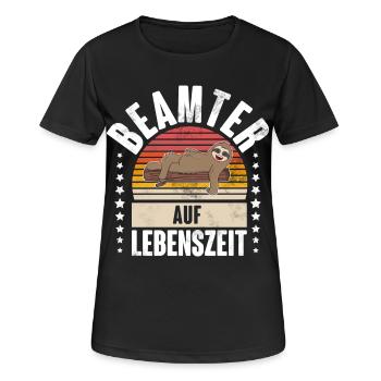 Beamter - Frauen T-Shirt atmungsaktiv - Schwarz - Vorne - AI Model Female 172 light (172cm)