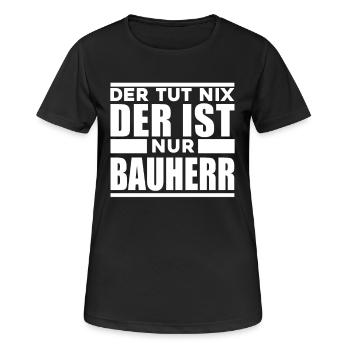 Bauherr - Frauen T-Shirt atmungsaktiv - Schwarz - Vorne - AI Model Female 172 light (172cm)