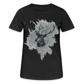 Hirschkopf Magnificent specimen new - Women's Breathable T-Shirt - black - Front - AI Model Female 172 light (172cm)