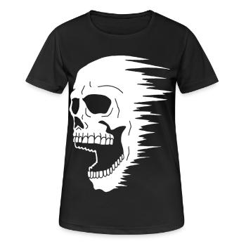 Weißer Schädel und Geschwindigkeit - Frauen T-Shirt atmungsaktiv - Schwarz - Vorne - AI Model Female 172 light (172cm)