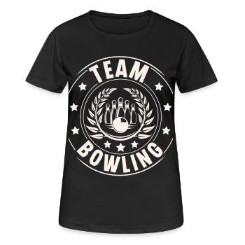 Bowling Team - Frauen T-Shirt atmungsaktiv - Schwarz - Vorne - AI Model Female 172 light (172cm)