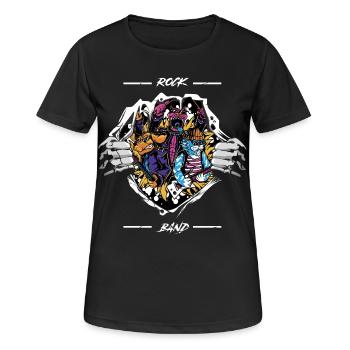 Rock Band - Frauen T-Shirt atmungsaktiv - Schwarz - Vorne - AI Model Female 172 light (172cm)