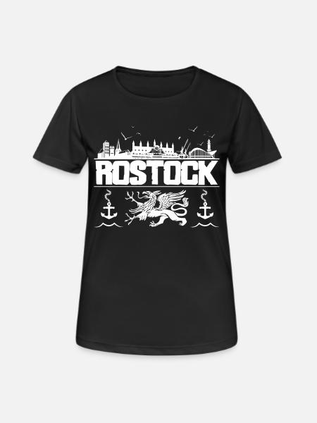 Rostock - Frauen T-Shirt atmungsaktiv - Schwarz