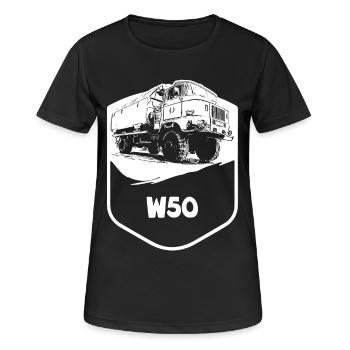 W50 | RDA | Camions | CGPI - T-shirt respirant Femme - noir - Devant - AI Model Female 172 light (172cm)