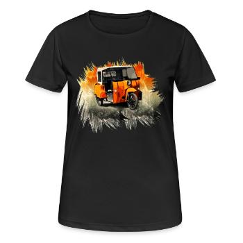 Krause Duo - DDR - Moped - Frauen T-Shirt atmungsaktiv - Schwarz - Vorne - AI Model Female 172 light (172cm)