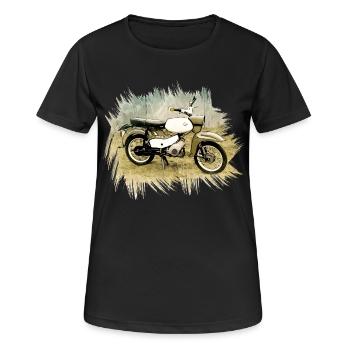 Simson SR 4/4 Hawk - T-shirt respirant Femme - noir - Devant - AI Model Female 172 light (172cm)
