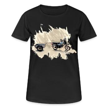 Simson S 51 Enduro avec remorque - T-shirt respirant Femme - noir - Devant - AI Model Female 172 light (172cm)